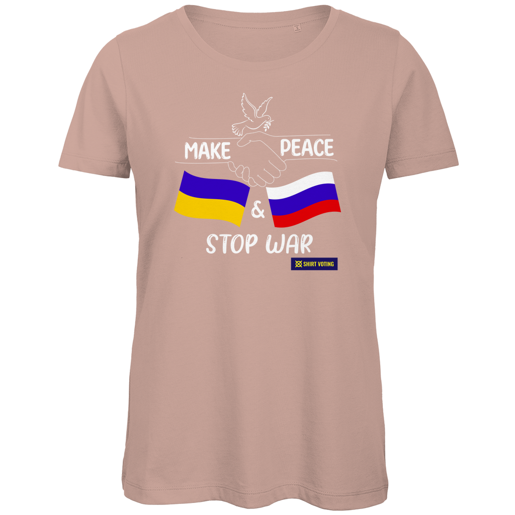 Damen Premium Bio T-Shirt Make Peace UA & RU