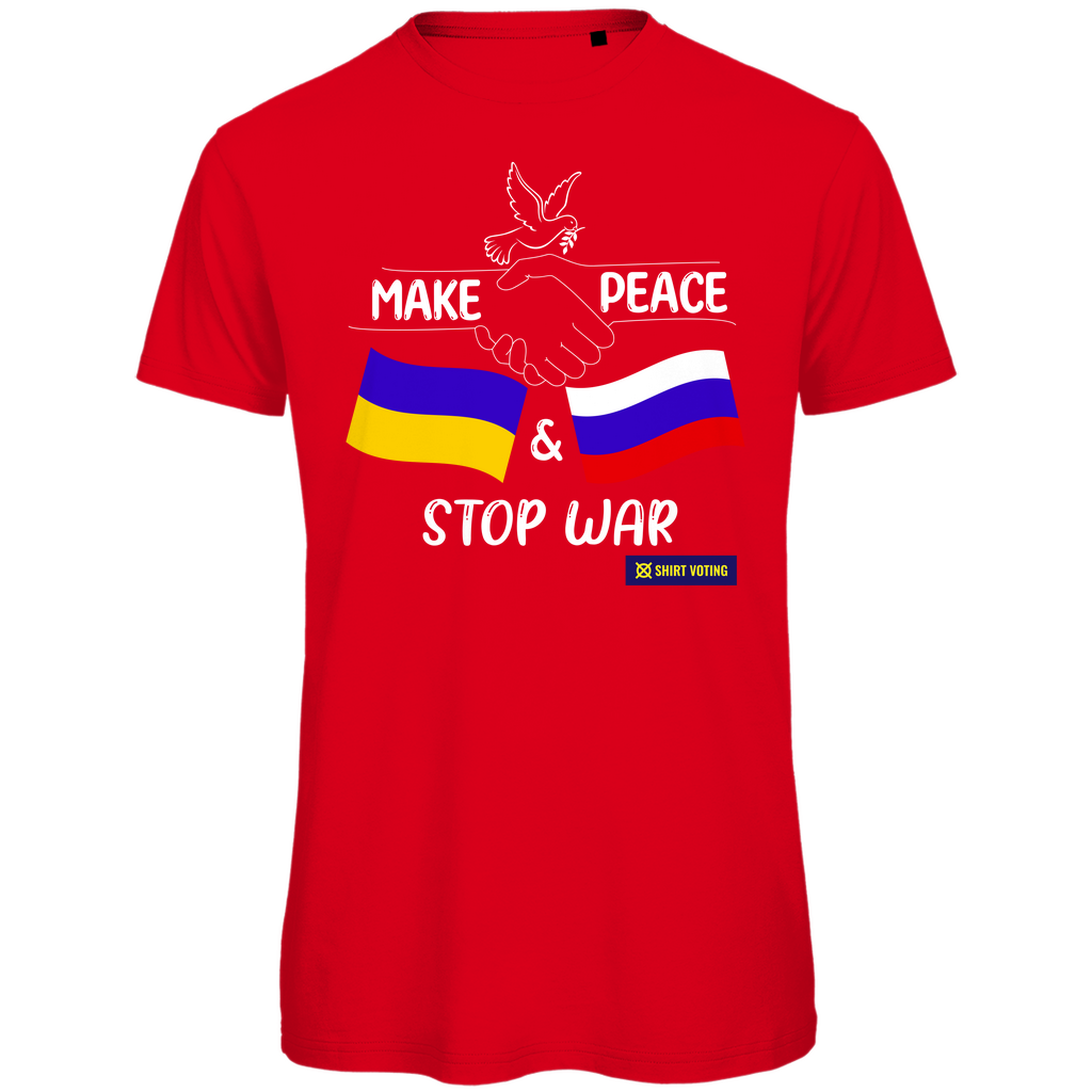 Herren Premium Bio T-Shirt Make Peace UA & RU