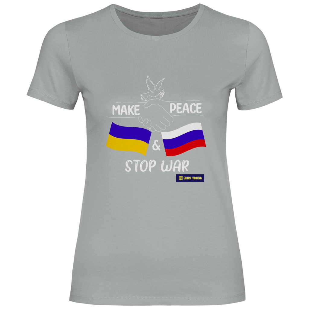 Damen T-Shirt Make Peace UA & RU