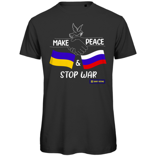 Herren Premium Bio T-Shirt Make Peace UA & RU