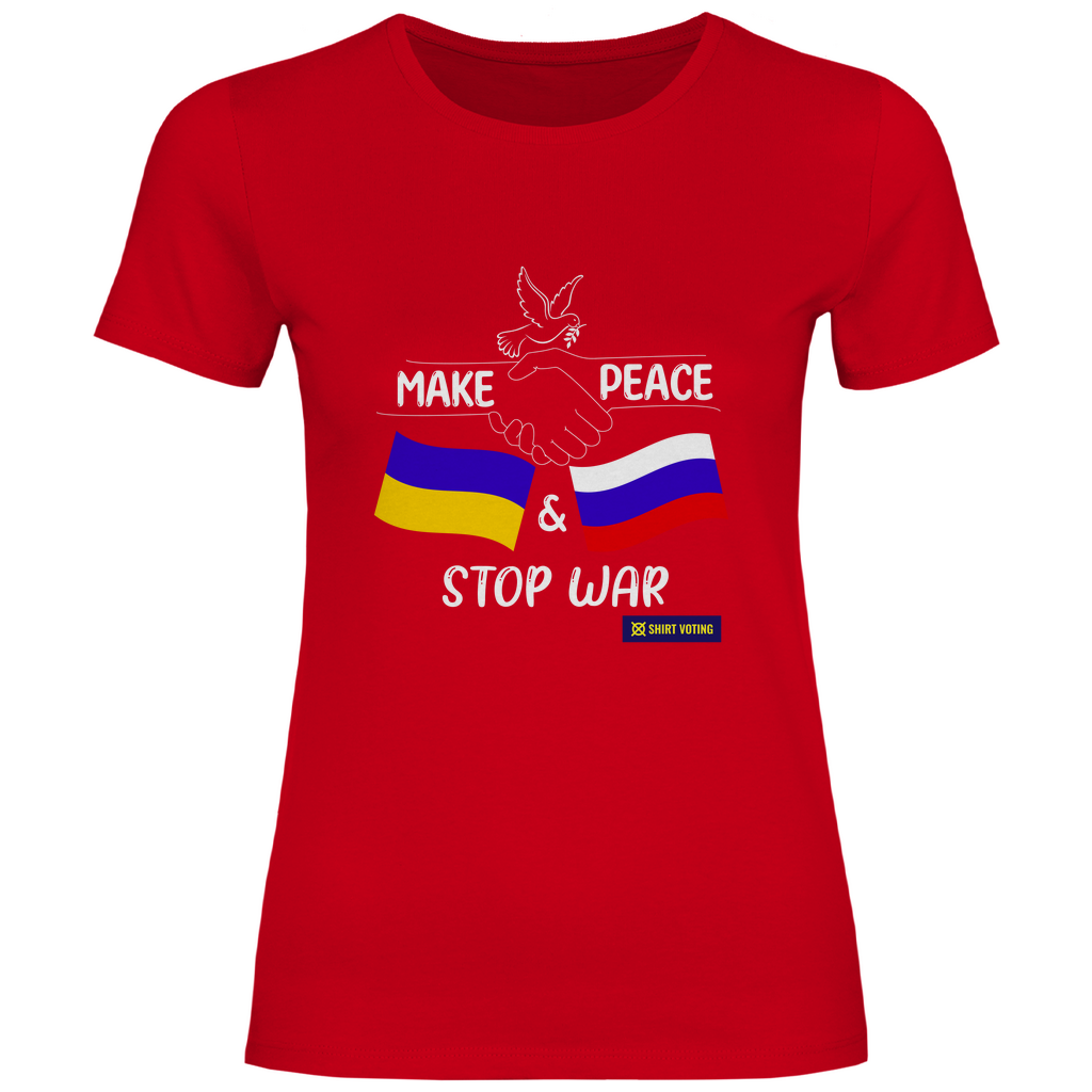 Damen T-Shirt Make Peace UA & RU