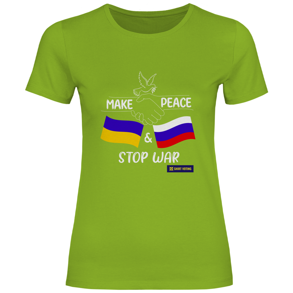Damen T-Shirt Make Peace UA & RU