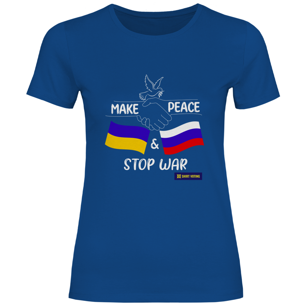 Damen T-Shirt Make Peace UA & RU