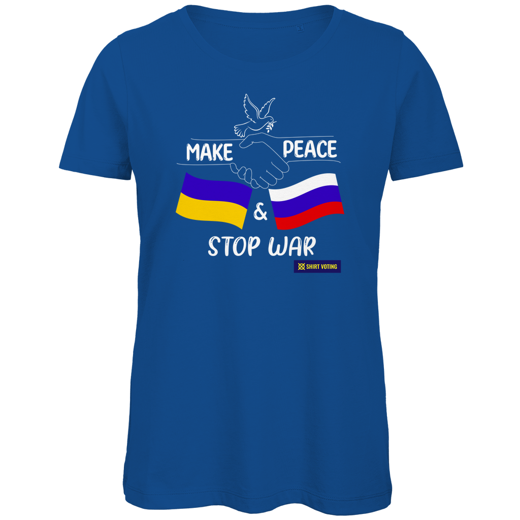 Damen Premium Bio T-Shirt Make Peace UA & RU