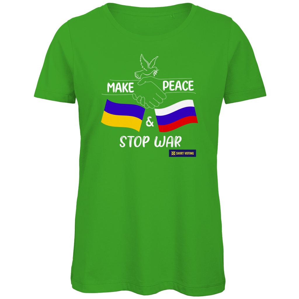 Damen Premium Bio T-Shirt Make Peace UA & RU