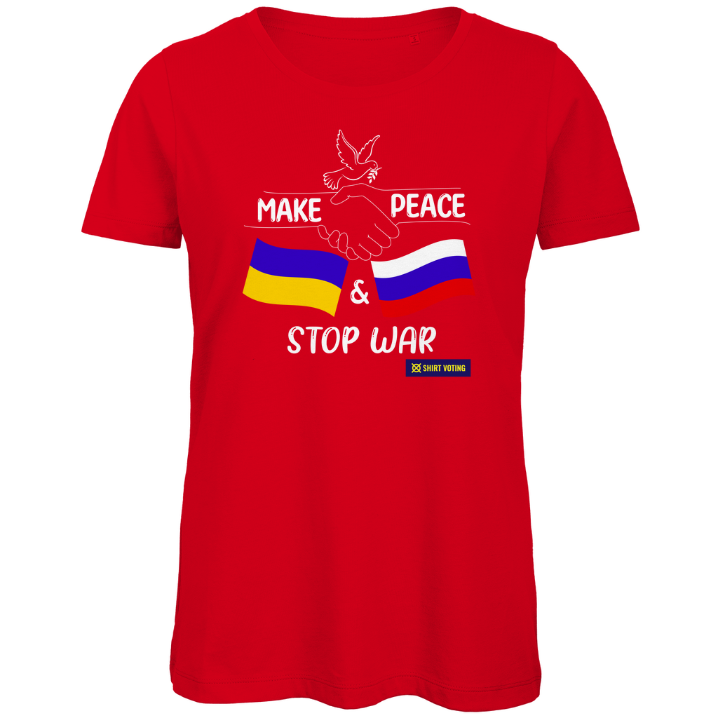 Damen Premium Bio T-Shirt Make Peace UA & RU