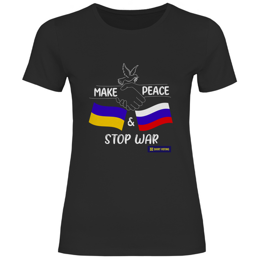 Damen T-Shirt Make Peace UA & RU