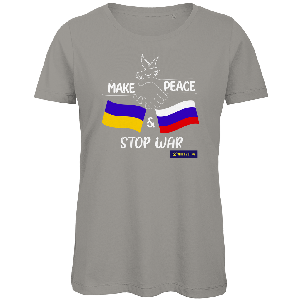 Damen Premium Bio T-Shirt Make Peace UA & RU