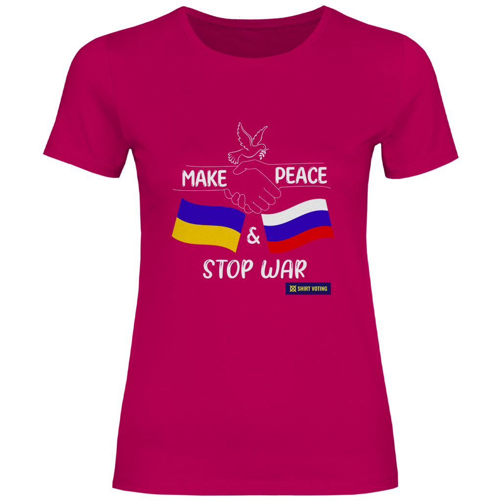 Damen T-Shirt Make Peace UA & RU