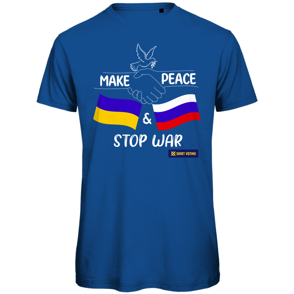 Herren Premium Bio T-Shirt Make Peace UA & RU